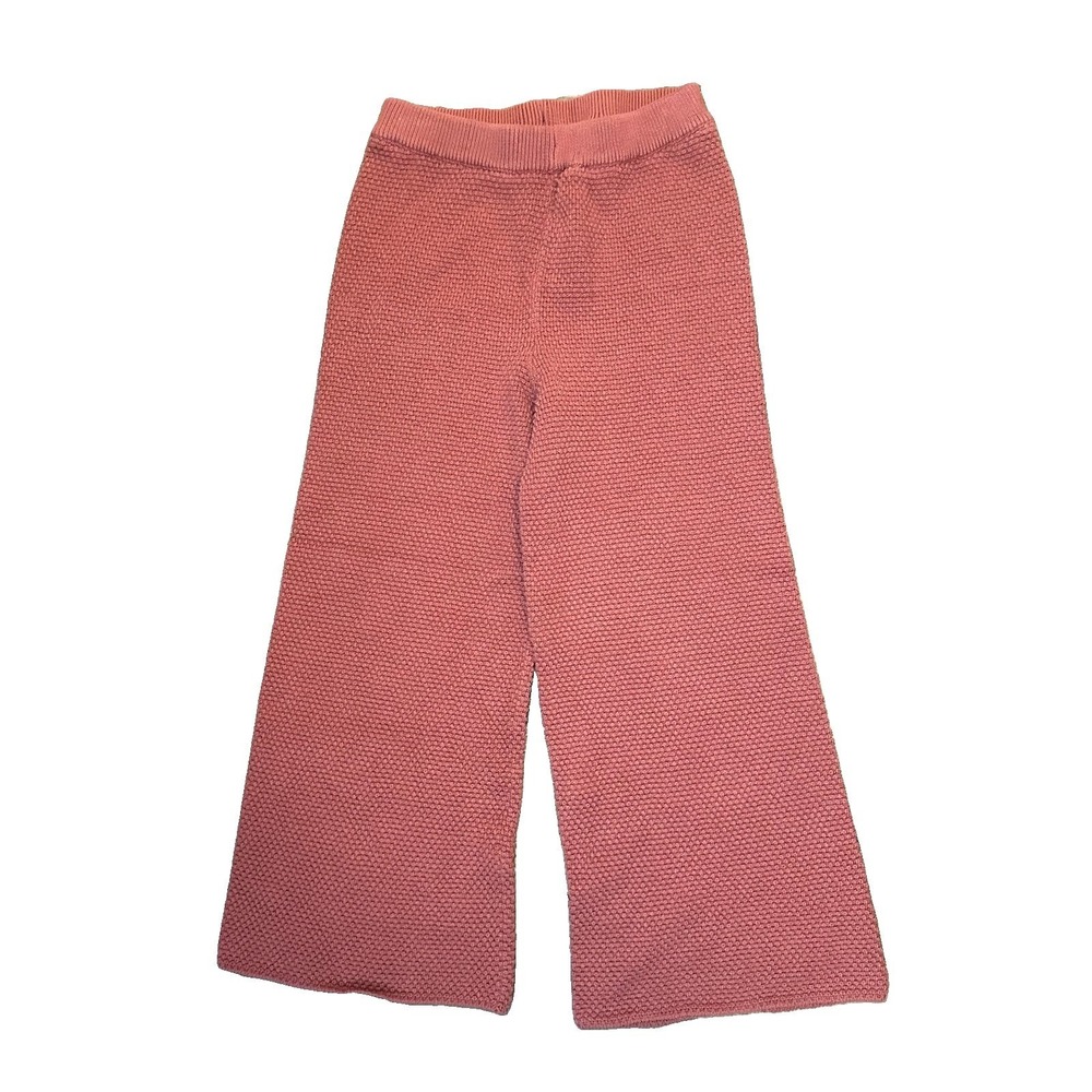 FP Beach Free People Women's XS Hailee Wide Leg Waffle Knit Crop Pants Mauve